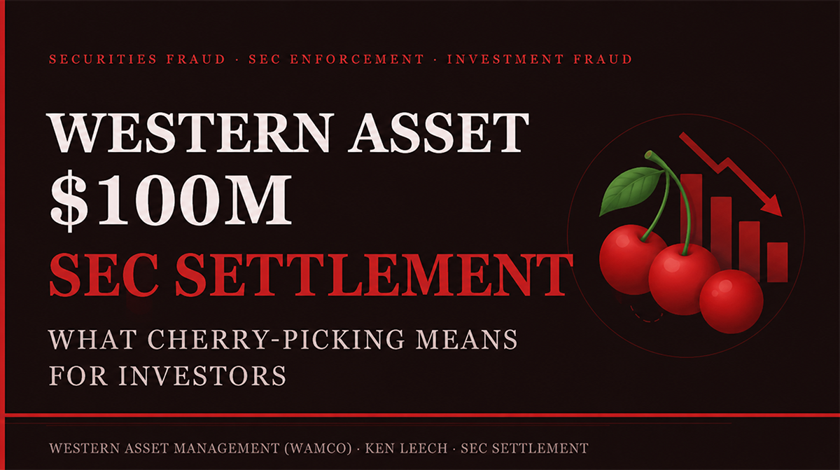 Western Asset Management SEC settlement over alleged cherry-picking and trade allocation misconduct involving former executive Ken Leech.