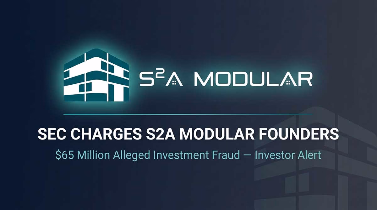 SEC lawsuit against S2A Modular founders — investor alert from Sonn Law Group