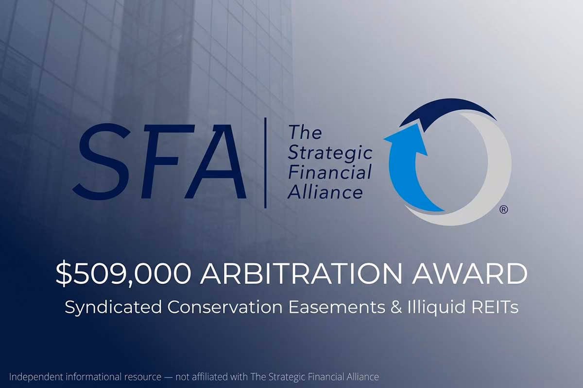 $509,000 FINRA arbitration award involving The Strategic Financial Alliance over conservation easement and REIT sales