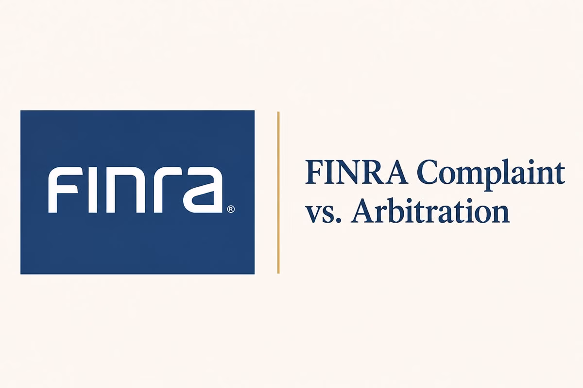 Investor reviewing the difference between a FINRA complaint and arbitration claim